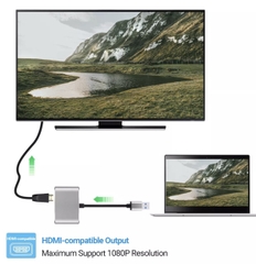 Cáp chuyển USB  sang HDMI và VGA  gắn từ máy tinh sang màn hình, tivi (cài river mới dùng được) màu ngẫu nhiên