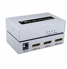 Bộ chia HDMI 1 ra 2 4K x 2K Dtech DT-7142A(ms) màu xám vỏ kim loại