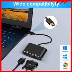 Cáp chuyển USB  sang HDMI và VGA  gắn từ máy tinh sang màn hình, tivi (cài river mới dùng được) màu ngẫu nhiên
