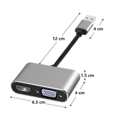 Cáp chuyển Type C sang HDMI và VGA dùng cho máy tính điện thoại