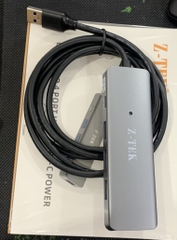 Bộ chia USB 3.0 sang 4 cổng USB 3.0 có nguồn phụ Type C Ztek ZY453 dài 0.5m 1m 1.5m màu xám