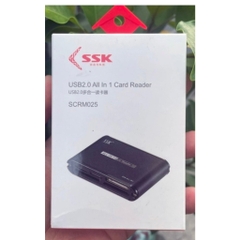 Đầu đọc thẻ nhớ đa năng CF SD micro SD-MMC-M2-MS-XD(Đen) SSK 025