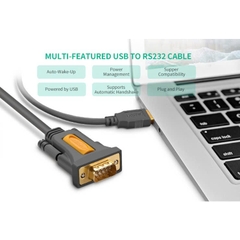 Cáp chuyển USB sang Com RS232 Ugreen 20221 dài 1.5m -Hàng chính hãng