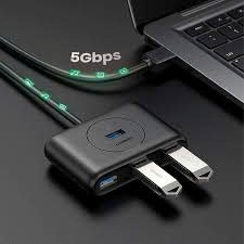 Bộ chia USB sang 4 cổng USB 3.0 Ugreen 20291 màu đen dài  1M