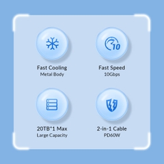 Orico Đế (Dock) ổ cứng 2 bay ORICO 6626C3 dùng cho SSD HDD 2.5in 3.5 in USB 3.0