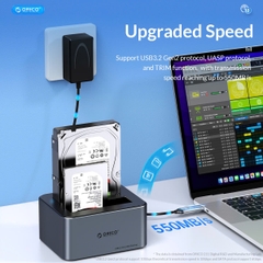 Orico Đế (Dock) ổ cứng 2 bay ORICO 6626C3 dùng cho SSD HDD 2.5in 3.5 in USB 3.0