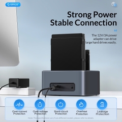 Orico Đế (Dock) ổ cứng 2 bay ORICO 6626C3 dùng cho SSD HDD 2.5in 3.5 in USB 3.0