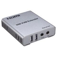 Bộ kéo dài khuếch đại HDMI qua mạng Lan RJ 45 dài 60M -KMV 60M có cổng USB cổng âm thanh 3.5