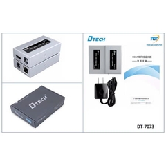 Dtech Bộ kéo dài HDMI qua mạng LAN RJ45 DTech DT 7073(2nd)POC HMDI dài 50M màu xám