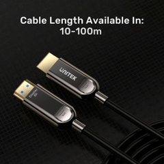 Unitek Cáp HDMI sợi quang 8K Dài Từ 10m Đến 100m UNITEK C11085GY01 tuỳ chọn sợi nhỏ