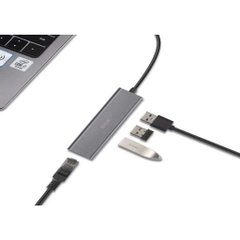 SSK Cáp chuyển USB 3.0 2.0 sang mạng Lan RJ 45+ Bộ chia USB SSK C562 C561  dài 20 cm màu xám tuỳ chọn