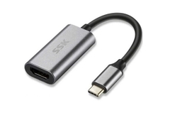 SSK Cáp chuyển Type C sang HDMI SSK C060 4Kx2K 30hz màu xám dài 30cm gắn cổng HDMI màn hình máy tính. tivi, máy chiếu...