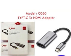 SSK Cáp chuyển Type C sang HDMI SSK C060 4Kx2K 30hz màu xám dài 30cm gắn cổng HDMI màn hình máy tính. tivi, máy chiếu...