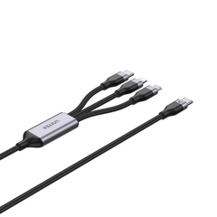 Unitek Cáp sạc điện thoại Type C sang 3 đầu Iphone/Type C/Micro B Unitek C14101AGY 20W dài 1.5m màu xám