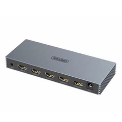 nitek Bộ chia HDMI 1 ra 4  Unitek V171A chuẩn 2.0 hỗ trợ 4K@60Hz và cổng âm thanh 3.5mm vỏ nhôm