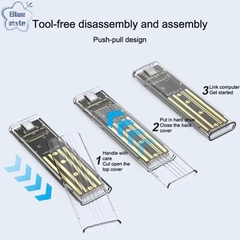 Hộp (Box) Đựng Ổ Cứng M2 NVME hoặc M2 Sata NGFF Ssd nhựa trong, cáp type C tuỳ chọn.