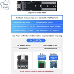 Hộp (Box) Đựng Ổ Cứng M2 NVME hoặc M2 Sata NGFF Ssd nhựa trong, cáp type C tuỳ chọn.