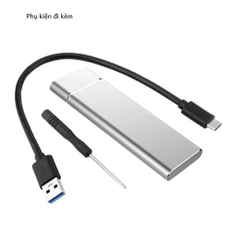 Hộp (Box) Đựng Ổ Cứng M2 NVME hoặc M2 Sata NGFF Ssd vỏ nhôm, cáp type C tuỳ chọn.