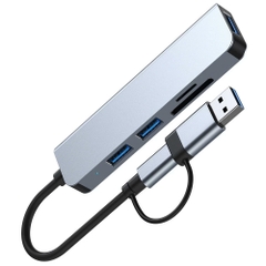 Đầu Đọc Thẻ Nhớ Đa Chức Năng Type C USB 2.0 6 Trong 1 SD/TF/XD/CF/M2 tùy chọn