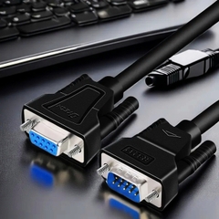 Dtech Cáp nối dài cổng Com RS232 Dtech DT 9005B đực cái  1.5m 3m màu đen.