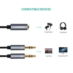 Cáp Gộp Audio 3.5mm 2 Vào 1 Ra Ugreen 20899 , 50255 (Mic và Headphone)