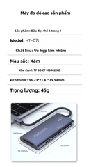 Đầu Đọc Thẻ Nhớ Đa Chức Năng Type C USB 2.0 6 Trong 1 SD/TF/XD/CF/M2 tùy chọn