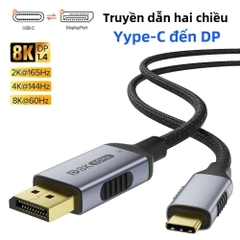 Cáp chuyển Type C sang Dislayport 8K 60Hz 4K 120Hz DP 1.4 2 chiều dài 1m 2m 3m tùy chọn