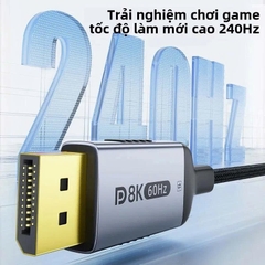 Cáp chuyển Type C sang Dislayport 8K 60Hz 4K 120Hz DP 1.4 2 chiều dài 1m 2m 3m tùy chọn