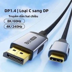 Cáp chuyển Type C sang Dislayport 8K 60Hz 4K 120Hz DP 1.4 2 chiều dài 1m 2m 3m tùy chọn