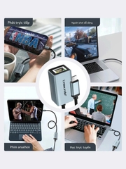 Lemorele  Cáp chuyển Type C sang mạng Lan RJ Lemorele tốc độ 1 Gigabyte 100/1000Mps hợp kim nhôm dài 40cm