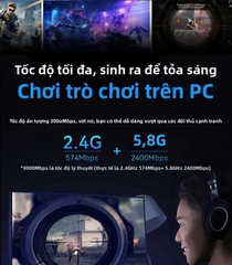 Card mạng không dây Wifi và Bluetooth 5.4 Wifi6 AC1800 2 băng tần kép dùng cho máy tính để bàn