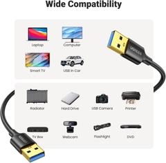Cáp 2 đầu USB 3.0 Ugreen US128 dài 0.5M 1M màu đen, tùy chọn