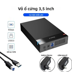 Hộp(Box) đựng ổ cứng máy bàn 3.5 in,ổ cứng laptop SSD 2.5 In USB 3.0 màu đen