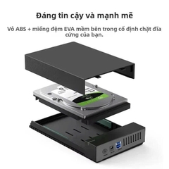 Hộp(Box) đựng ổ cứng máy bàn 3.5 in,ổ cứng laptop SSD 2.5 In USB 3.0 màu đen
