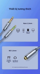 Cáp Gộp Audio 3.5mm 2 Vào 1 Ra Essager (Mic và Headphone) dùng cho máy tính bàn, laptop