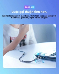 Cáp Gộp Audio 3.5mm 2 Vào 1 Ra Essager (Mic và Headphone) dùng cho máy tính bàn, laptop