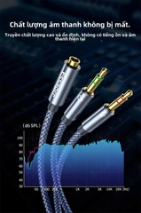 Cáp Gộp Audio 3.5mm 2 Vào 1 Ra Essager (Mic và Headphone) dùng cho máy tính bàn, laptop