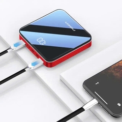 Pisen Sạc dự phòng Pisen TP-D45LS Led Mirror 10000mah thời trang , kính cường lực, màu đen