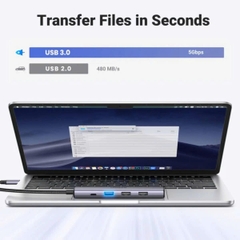 Cáp chuyển USB Type C sang HDMI  Ugreen 15495 5 trong 1 HDMI 4K@30Hz, USB 2.0, USB 3.0, Sạc PD 100W cao cấp