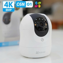 Camera không dây wifi Ezviz C6N G1 4K 8MP, đàm thoại, xoay 360, góc dọc rộng, đèn màu đêm khi có người