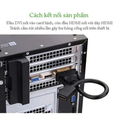 Ugreen Cáp chuyển  DVI 24+1 sang HDMI Ugreen 20118 dài 20cm màu đen nối từ máy tính card sang màn hình HDMI