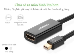 Ugreen Cáp chuyển Mini Displayport sang HDMI Ugreen MD112 40360 hỗ trợ 4K X2K màu đen dài 20 cm