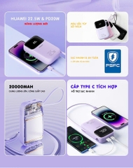 Pisen Sạc dự phòng Pisen TS D339 Quick High Power Link 20000mAh 22.5W (Only C) - Hạt đậu năng lượng