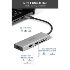 Essager Cáp chuyển Type C sang HDMI , USB, đầu đọc thẻ nhớ 5 in 1
