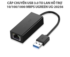 Ugreen Cáp chuyển USB 3.0 sang mạng Lan RJ45 Ugreen UG20256 tộc độ Gigabyte 10/100/1000 Mbps