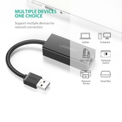 Ugreen Cáp chuyển USB 2.0 sang mạng Lan RJ45 Ugreen UG20254 tộc độ 10/100Mbps