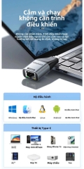 Essager Đầu đổi Type C sang Mạng Lan RJ45 Essager 100/1000Mbps Gigabit tùy chọn phân loại