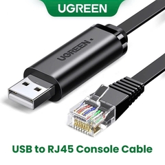 Ugreen Cáp lập trình Console USB sang RJ45 Lan Ugreen CM 204 dài 1.5M dây dẹt màu đen