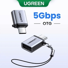 Đầu đổi Type C sang USB 3.0 UGREEN US270 OTG vỏ hợp kim màu xám