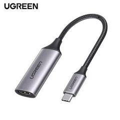Ugreen Cáp chuyển Type C sang HDMI Ugreen CM297 70444 hỗ trợ 4K@60Hz bọc nhôm dây dù dài 15cm